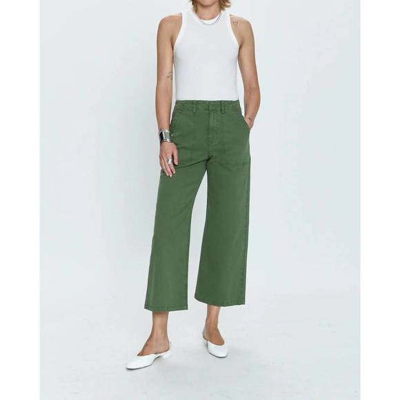 NEW PISTOLA sophia wide leg utility ankle pants in basil - Picture 4 of 4